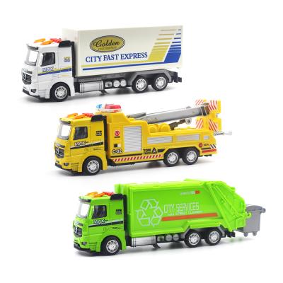 China Toy Professional Diecast 2023 1:50 Alloy Pullback Toy Car With Lights Music Diecast Truck Metal Car Toy For Kids for sale