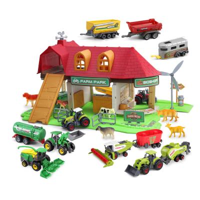 China Toy Factory Directly Sell 47+Pcs Workshop Die Cast Alloy Metal Car Durable Animal Toy Set Mini Assembly Cars Toys For Boys for sale