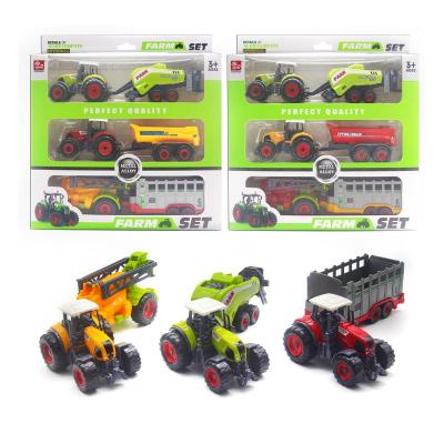 China Diecast Toy 2023 Alloys 3Pcs Trending Products Wholesale Durable Tractor Set Durable Vehicles Children 4X4 Wheel Cars Toy For Boys for sale