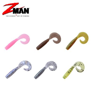 China ZMAN GRUBZ Bent Tail 9cm Worm Bait Tail Soft Rubber Swimbait Fishing Lures Silicone Artificial Baits For Bass GRUBZ Perch for sale