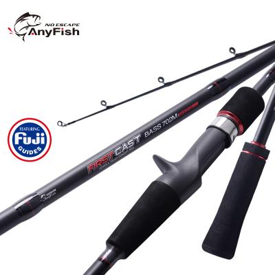 China ANYFISH Carbon FIRST TIME Casting Rod Japan Fuji Fuji Ring 702M / 2.1m Carbon 2 Sections Baitcasting Rod Fishing Guide for sale