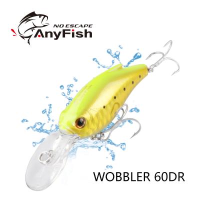 China ANYFISH WOBBLER 60mm SAGE Hard 11.4g Fishing Lures 3m Deep Sinking Saltwater Sea Fishing Lures Perch Wholesale Lure WOBBLER SAGE 60DR for sale