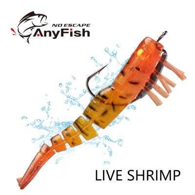 China ANYFISH Live Shrimp Fishing Luer 7g/12g 89mm Soft Plastic Artificial Silica Gel with Hook and Lead Pendant Bait Hooks Shrimp for sale