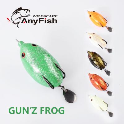 China ANYFISH GUN'Z FROG 5cm Double 12.7g Hooks Spinning Sequin Snakehead Topwater Ray Saltwater Soft Baits Fishing Lures LAUNCH “Z FROG for sale