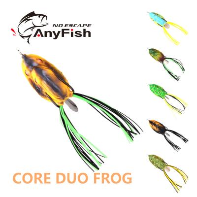 China ANYFISH CORE DUO FROG 3.5cm/6.7g 4.5cm/11.5g Double Hooks Topwater Floating CORE DUO FROG Soft Bait Fishing Lure Artificial Big Fish Saltwater for sale