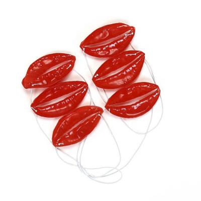 China Halloween Decoration Masquerade Cosplay Costume Props Halloween Horror Latex Mouth Jokes Big Red Lips for sale