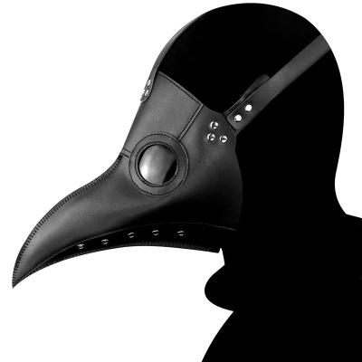 China Halloween Costume PU Mask Long Beak Cosplay Women/Men Cosplay Women/Men Halloween Decoration Plague Bird Burlesque White Leather Gothic Punk Props Mask Rivet Plague Bird for sale