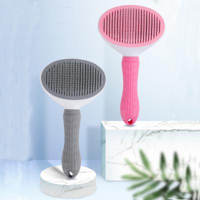 China Hot Selling Deshedding Mascotas Stocked Pet Hair Remover Tools Cat Grooming Brush Massage Comb Self Cleaning Polisher Pet Accessories for sale