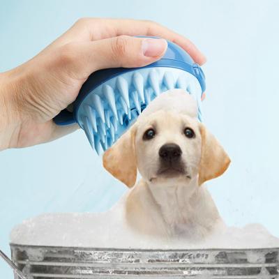 China Factory Customized Stocked Pet Grooming Products Cleaning Dog Bathing Massage Brush Cat Hair Remover Comb Pet Shampoo Brush Mascotas for sale