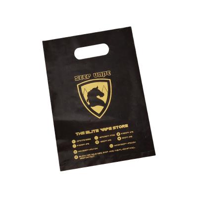 China Shock Resistance Custom Printed Logo Design LDPE/HDPE Handle Plastic Bag Die Cut Bag Boutique Shopping Bag for sale