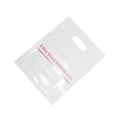 China Safety Matte Clear Plastic Packaging Bag Shopping Carry Bags Custom Die Cut Poly Bag With Handle for sale