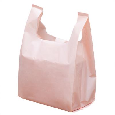 China BIODEGRADABLE manufacturer thickened film food bag fruit salad soft takeaway T-shirt packed bag for sale