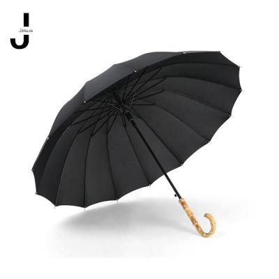 China Customizable Japandi Luxury High Quality And Durable 16 Ribbed Straight Bamboo Umbrellas for sale