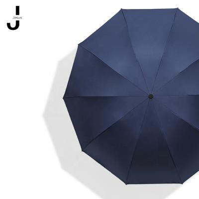 China Modern Regular Manual Travel Umbrella Reinforced Windproof 10 Ribs Fiberglass Ergonomic Handle Supports Small Batch Custom Umbrella for sale