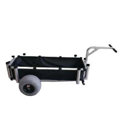 China Durable Outdoor Service Easy Disassembly Beach Cart Aluminum Balloon Tire Beach Fishing Cart for sale