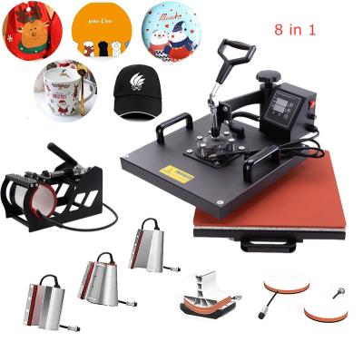 China Sublimation Coating Material 8 in 1 Industrial Heat Press Machine Digital Sublimation Letterpress Heat Transfer Machine for sale