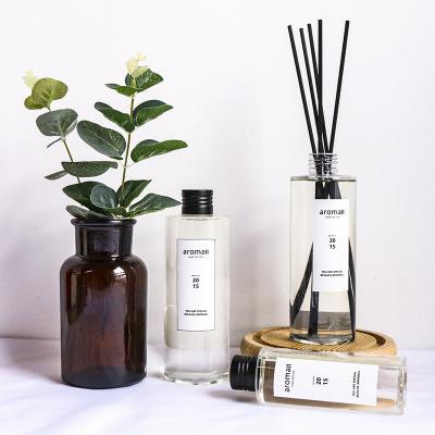 China Viable Custom Flameless Fragrance Stick Fiber Glass Luxury Hotel Perfume Reed Diffuser Bottle for sale