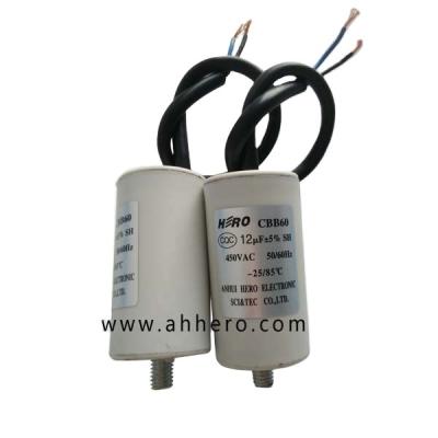 China High Quality AC Motor Power Saver 450V 12uF CBB60 Start Motor Capacitor for sale