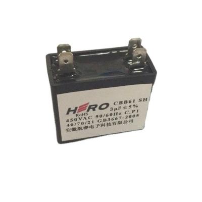 China FAN China HERO CBB61 500VAC 50/60Hz Celling Fan Capacitor for sale