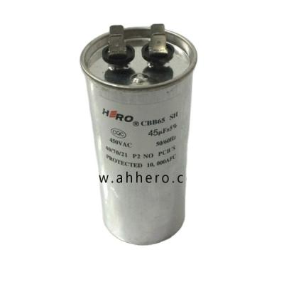 China AC Motor Reliability Good Quality High Power Fantastic CBB65 25uF 450V Capacitor Metallized Film Capacitor Self-Healing Property for sale