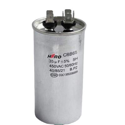 China AC Motor HERO Low Price Good Quality CBB65 20uF 450V AC Motor Air Conditioner Capacitor for sale