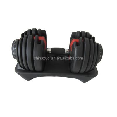 China Adjustable weight plate selectable dials and base station adjustable dumbbells for sale