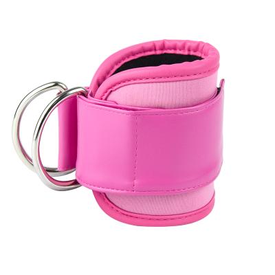 China Wholesale High Quality High Fitness Compression Exercise Padded Gym Ankle Strap Pink Ankle Straps For Cable Machines for sale