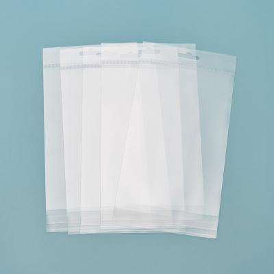 China Recyclable Clear Self Adhesive Plastic Packaging Bag Poly Sealing OPP Package Bags With Hanging Hole For Mobile Phone Case for sale