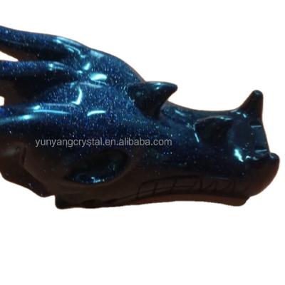 China Europe Sandstone Blue Dragon Head Skulls for sale