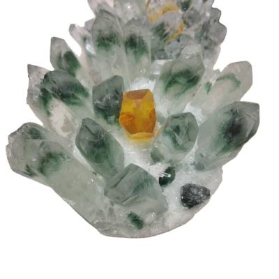 China Europe natural green ghost ghost cluster crystal quartz for decoration for sale