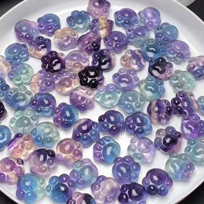 China Mini Size Europe Natural Fluorite Paw Crystal Paws For Pendant for sale