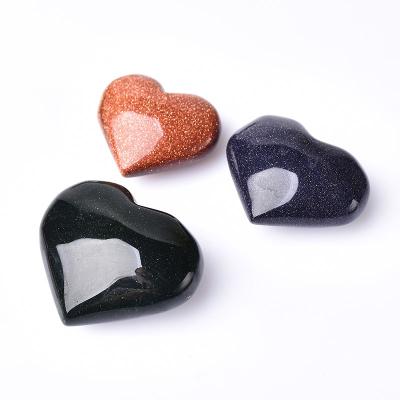 China Wholesale Europe Sandstone Heart Gold Blue Green Sandstone Heart For Sale for sale