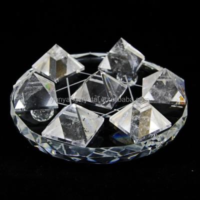 China China Crystal Pyramid Seven Star Array Natural Polished Hand Made For Gift Or Crystal Decoration for sale