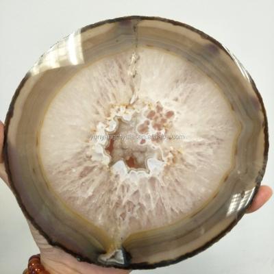 China China Wholesale Natural Polished Round Agate Geode Quartz Crystal Slices for sale