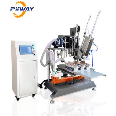 China Brush Making High Efficiency CNC 2 Axis 2 Automatic Drilling 1 Decking Steel Wire Brush Making Machine Easy To Operate To Make Flat Wire Brush for sale