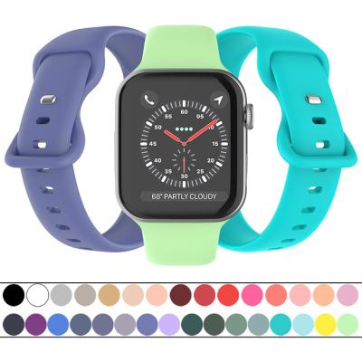 China New Design Wearable Silicone Watch Bands Comfortable Butterfly Buckle Watches Strap For Apple Watch Band Silicone for sale