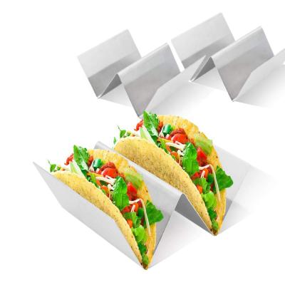 China Disposable Stainless Steel Taco Holder Rack, Premium Taco Truck Tray Style Oven Safe for Making, Dishwasher and Grill Safe for sale