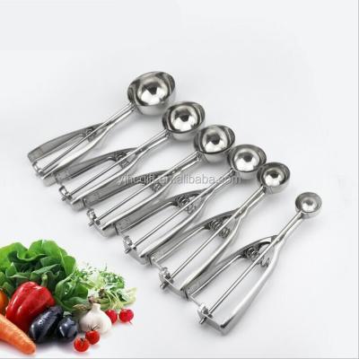 China Sustainable Ice Cream Scoop - 6 Piece Stainless Steel with Trigger Cookie - Melon Scoop Spoon Set for sale