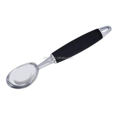 China Aluminum Metal Ice Cream Scoop Melon Scoop Ice Cream Stacks With Ergonomic Black Handle for sale