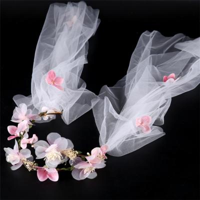 China Wholesale Party Headband Girls Wedding Shape Festival Veil Crown Garland Floral Women's Phone Line Flower Headband Garland for sale