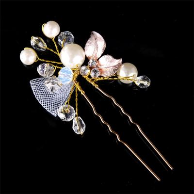 China Telephone Line Hair Clip Wholesale Bridesmaid Hair Accessories Artificial Flower Shape Pearl Bow Tie Elegant Headdress for sale