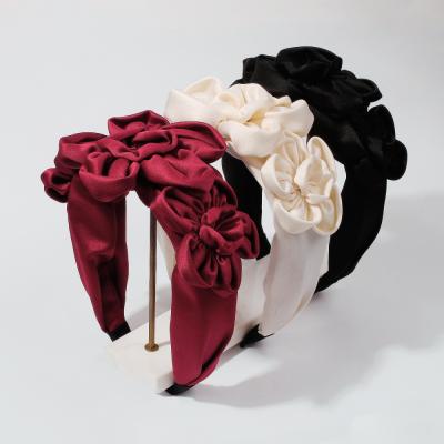 China 2022 flower headband niche hair flower headbands European and American style hair band fashion cloth exaggerated large French cloth accessories women for sale