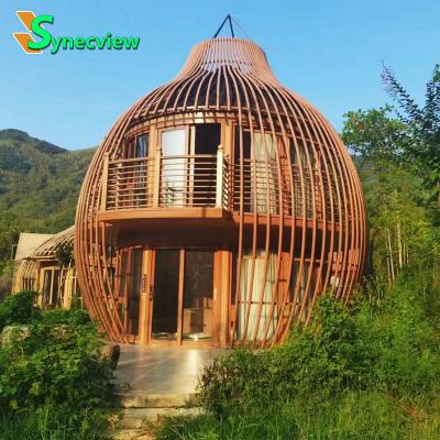 China Triangle Shape Log Cabins Traditional Wooden House Prefab Pitcairn Indonesia Island House Prefab for sale