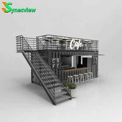 China Cheap and modern design EUROPEAN prefab steel structure container fence bar container houses for bars and cafes for sale