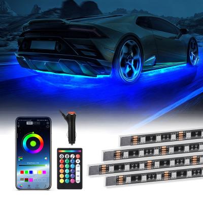 China 29 Modes 4PCS Underglow Light Kit RGB Led Strip Underbody with APP Remote  Control Neon Light Under Glow Lights for Car 12v for sale