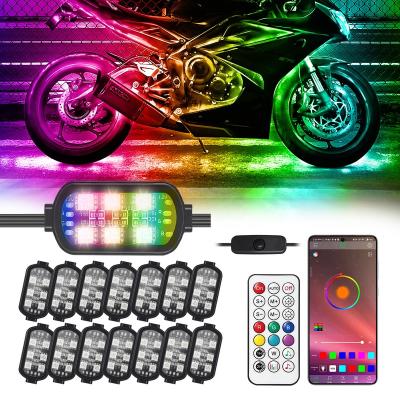 China Brake Light 8/10/12/14Pods LED Lights 12Volt Motorcycles Decoration Light Turn Signal Auxillary Front Light Pearl for sale