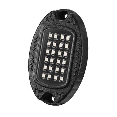 China Dual Zone Control Custom Metal Underglow 24LED Rock Lights High Intensity ATV Rock Lights Newest APP Control for Jeep Off Road for sale