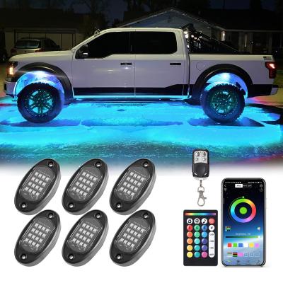 China Dual Zone Control 12/14/16/20 Pods Multicolor Rock Lights for Trucks Music Mode 24LED Best Flashing For ATV UTV Polaris RZR for sale