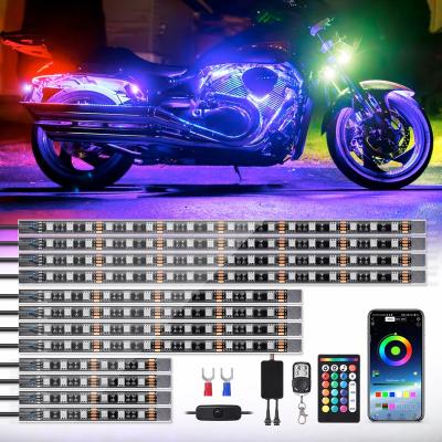 China Brake Light 12PCS LED Motorcycle Light RGB LED Light Motorcycle Waterproof Accent Motorcycle Underglow Light 12v for sale