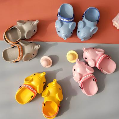 China Height Increasing Kids Cartoon PVC Material Soft Slippers New Cute Animal Elephant Children's Sandals Non-slip Beach Breathable Baby Slippers for sale